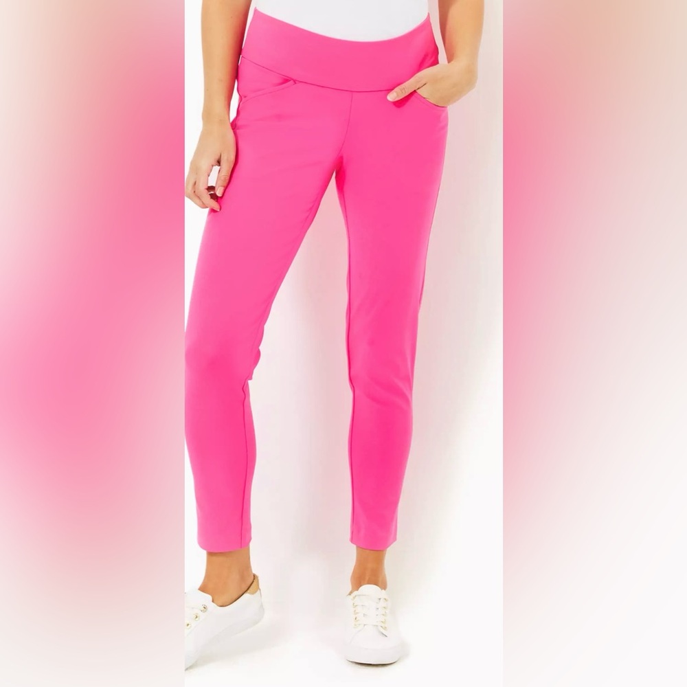 Lilly Pulitzer Corso Luxletic Pant Aura Pink 28” Women’s Size 12 NWT UPF 50+